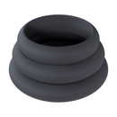 Set de 3 cockrings en silicone Wide O - L/XL/XXL - Noir