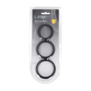 Set de 3 cockrings en silicone Wide O - L/XL/XXL - Noir