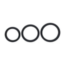 Set de 3 cockrings en silicone Wide O - L/XL/XXL - Noir