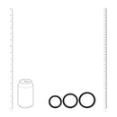 Set de 3 cockrings en silicone Wide O - L/XL/XXL - Noir