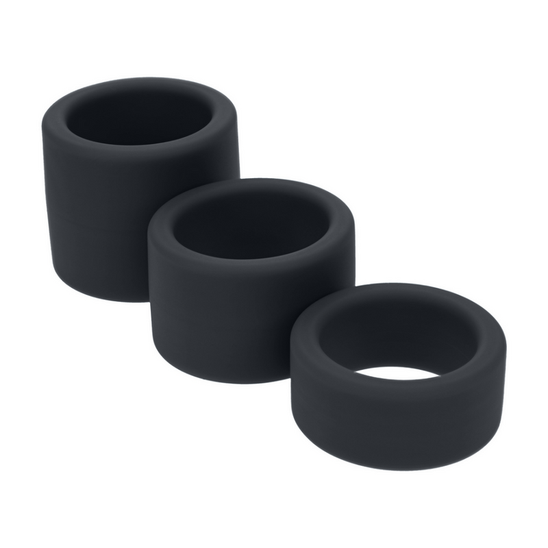 Ensemble de 3 sangles en silicone liquide - S/M/L - Noir