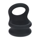 Cockring en silicone large double O - L - Noir