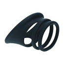 Ensemble de 4 anneaux en silicone pour le pénis et les testicules - Noir