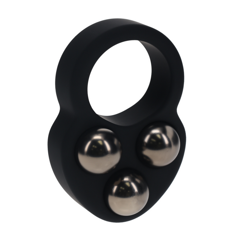 Cockring en silicone liquide triple poids - Noir