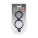 Cockring double en silicone avec stimulateur anal - Noir
