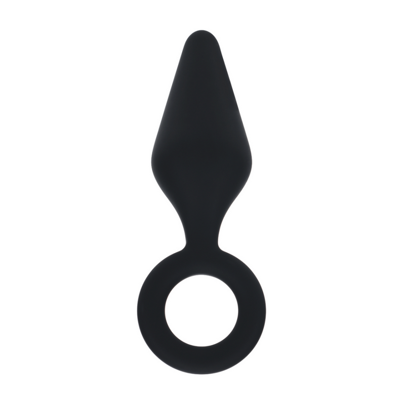 Plug Anal en Silicone avec Anse - M - Noir