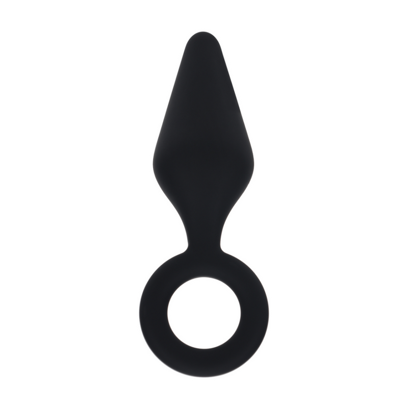 Plug Anal en Silicone avec Anse - L - Noir