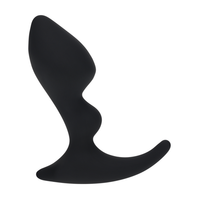 Masseur prostatique en silicone à double ondulation - Noir