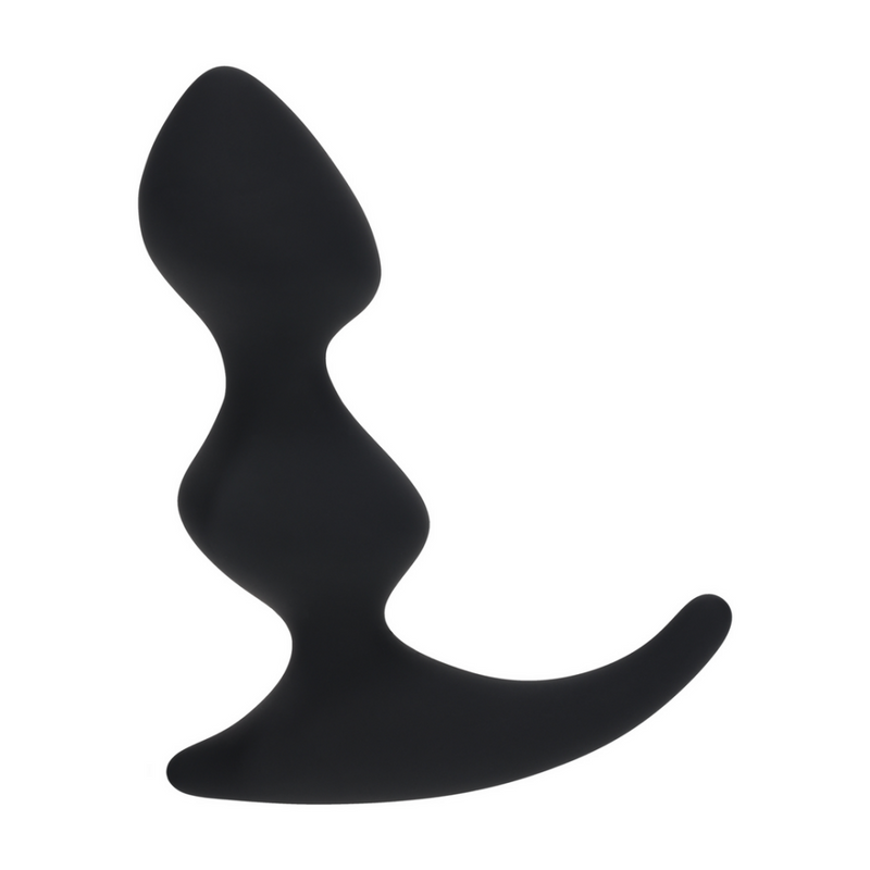 Massager Prostatique Silicone Double Ondulé Complet - Noir