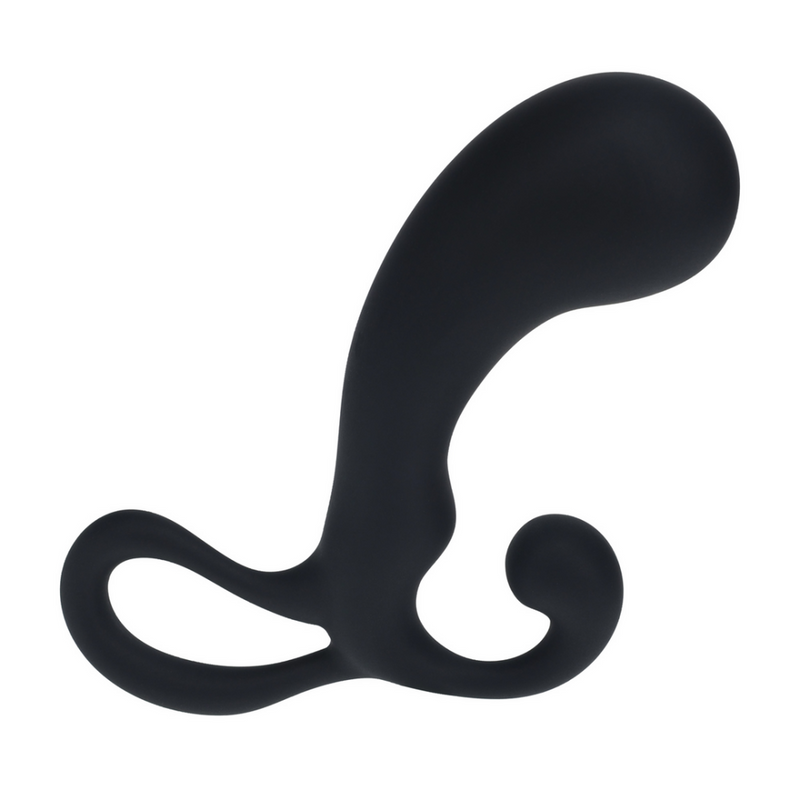 Ampoule avec boucle masseur prostatique en silicone - L - Noir