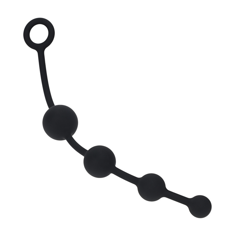 Perles Anales en Silicone Courbées - Noir