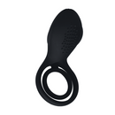 Anneau vibrant pour pénis et testicules avec stimulateur à ailes - Noir