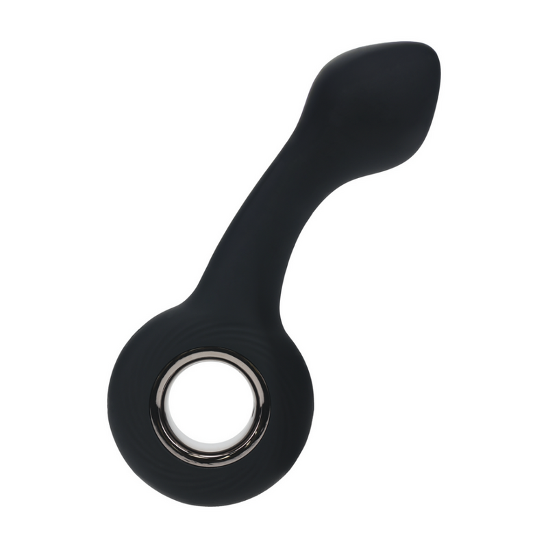Vibromasseur en silicone pour prostate avec boucle - Noir