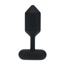 Plug anal en silicone vibrant hexagonal - S - Noir