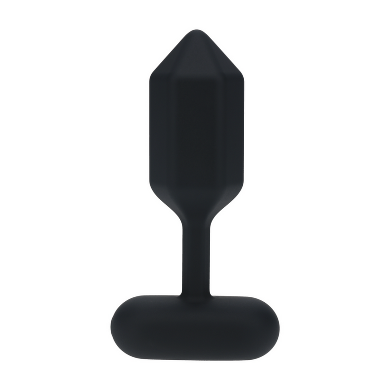 Plug anal en silicone vibrant hexagonal - S - Noir