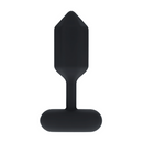 Plug anal en silicone vibrant hexagonal - M - Noir