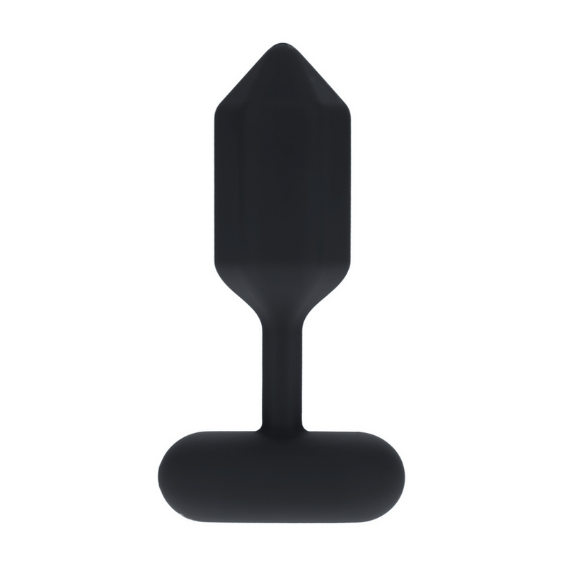 Plug anal en silicone vibrant hexagonal - M - Noir