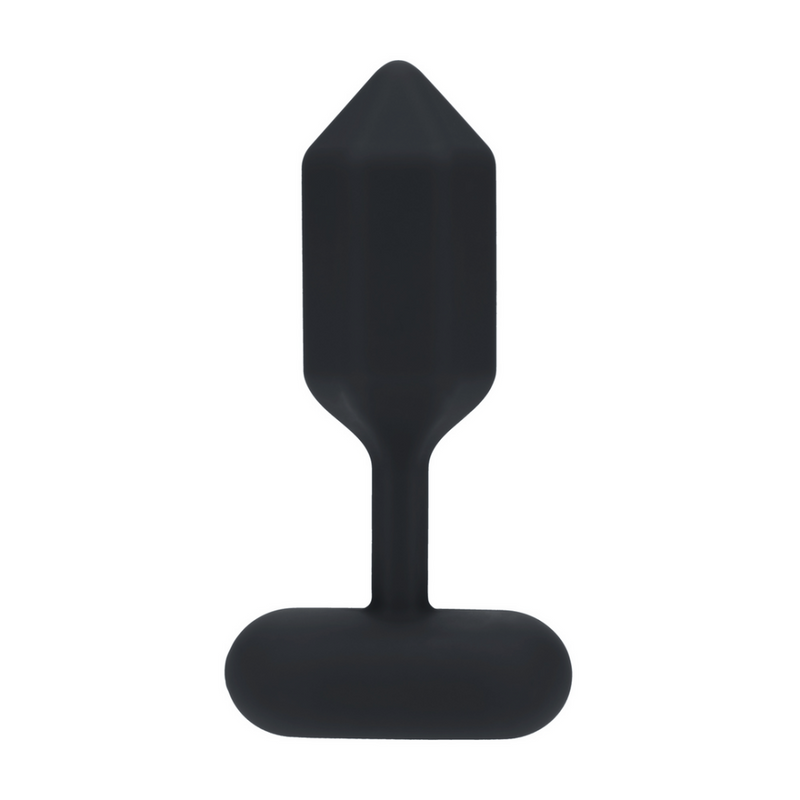 Plug anal en silicone vibrant hexagonal - L - Noir
