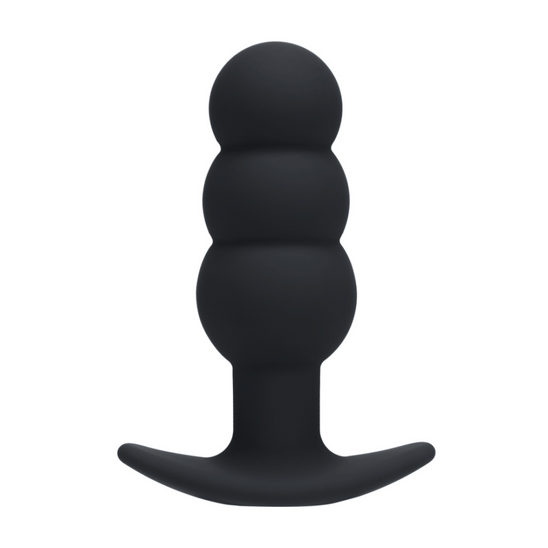 Plug Anal Vibrant en Silicone Tri Bulb - Noir