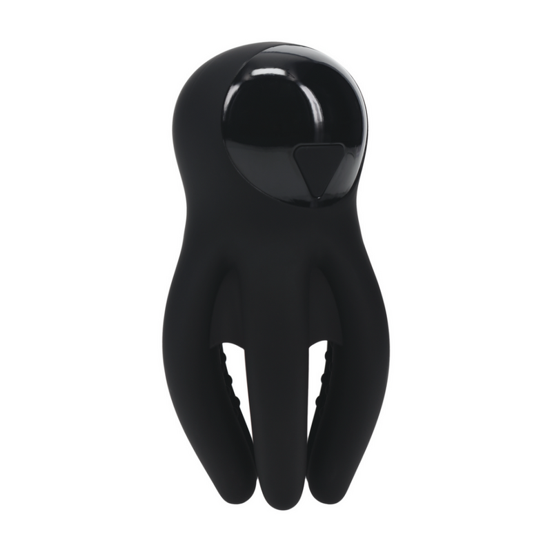 Stimulateur de tête en silicone vibrant numérique avec tentacules - Noir