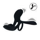 Cockring en silicone vibrant à triple moteur - Noir