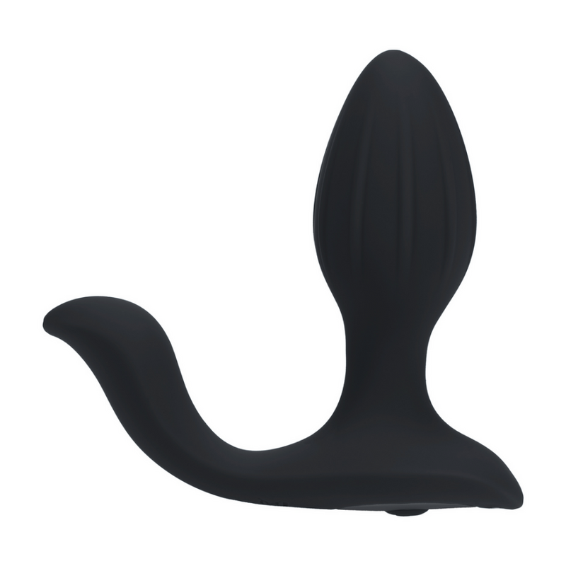 Plug anal en silicone vibrant et rotatif avec stimulateur à boule - Noir