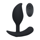 Plug anal en silicone liquide vibrant avec télécommande - Noir