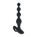 Plug anal en silicone vibrant à perles avec télécommande - Noir