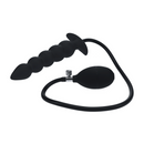 Plug anal en silicone gonflable à perles - Noir