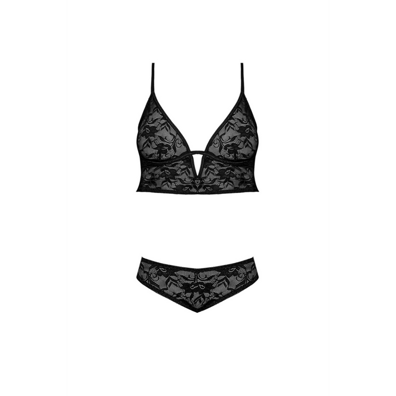 Soutien-gorge à armatures et ensemble culotte - L/XL - Noir