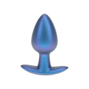 Plug anal en silicone lisse - Moyen - 3,1 / 7,9 cm - Bleu métallisé
