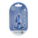 Plug anal en silicone lisse - Moyen - 3,1 / 7,9 cm - Bleu métallisé