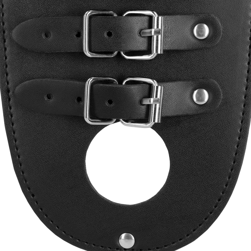 Ceinture de chasteté en cuir PU avec sangles - Noir