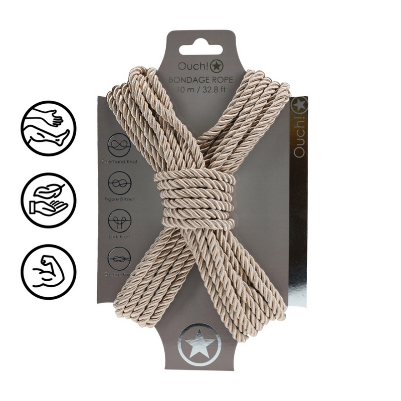 Corde de bondage en polyester - 10 m - Or