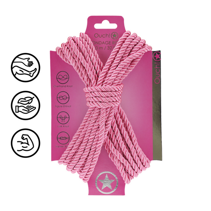 Corde de bondage en polyester - 10 m - Rose