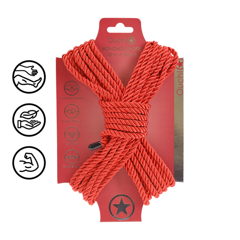 Corde de bondage en polyester - 10 m / 32,8 ft - Rouge