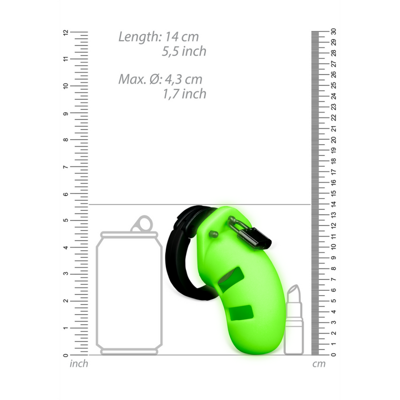 Modèle 20 Cage de Chasteté - Brille dans le Noir - 4 / 9 cm