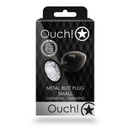 Plug anal en gemme ronde - Petit - Gunmetal/Diamant