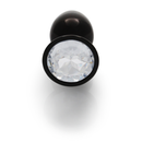 Plug anal en gemme ronde - Petit - Gunmetal/Diamant