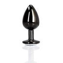 Plug anal gemme rond - Moyen - Gunmetal/Diamond