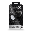 Plug anal gemme rond - Moyen - Gunmetal/Diamond