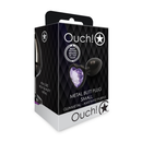 Plug anal en forme de cœur - Petit - Gunmetal/Violet Améthyste