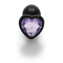 Plug anal en forme de cœur - Petit - Gunmetal/Violet Améthyste