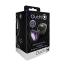 Plug anal en forme de cœur - Moyen - Gunmetal/Violet Améthyste