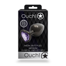 Plug anal en forme de cœur - Moyen - Gunmetal/Violet Améthyste
