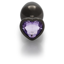 Plug anal en forme de cœur - Moyen - Gunmetal/Violet Améthyste