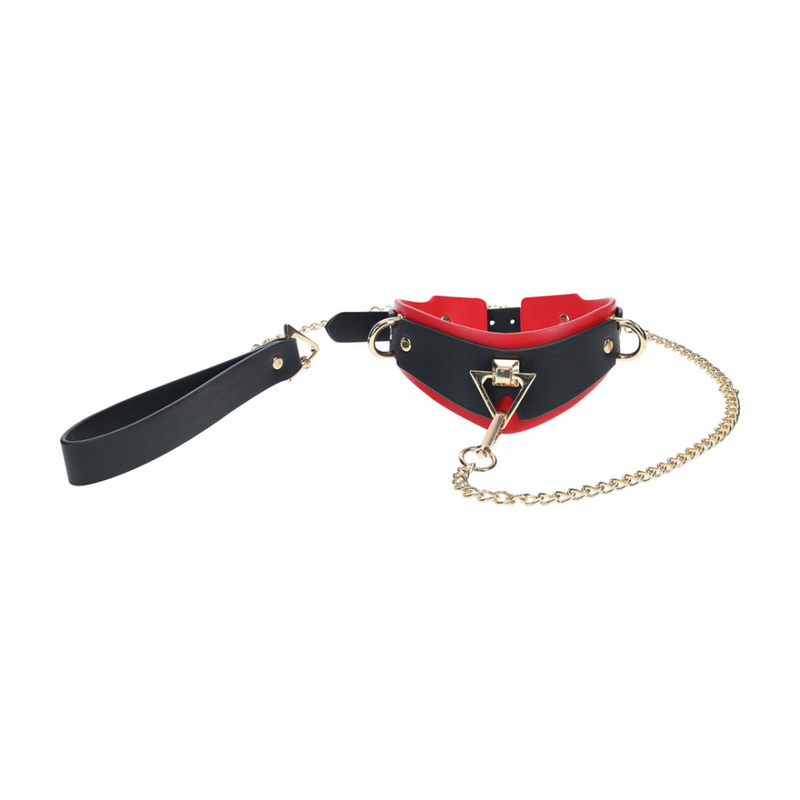 Collection Milan - Collier avec Laisse - Noir/Rouge