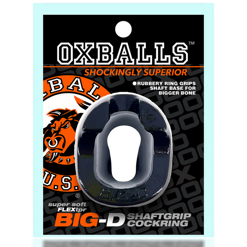 Big-D - Cockring Bigger Bulge avec Grip pour le Pénis - Noir