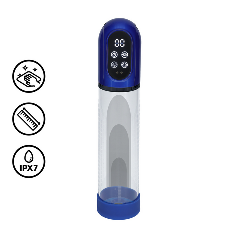Engage - Pompe à pénis automatique étanche et masturbateur - Bleu métallique
