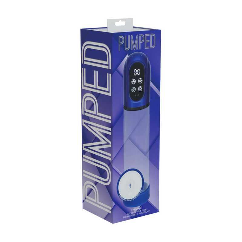 Engage - Pompe à pénis automatique étanche et masturbateur - Bleu métallique